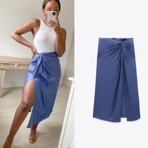 Brand new with tags Zara satin effect knotted skirt. Size XL